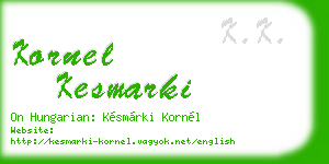 kornel kesmarki business card